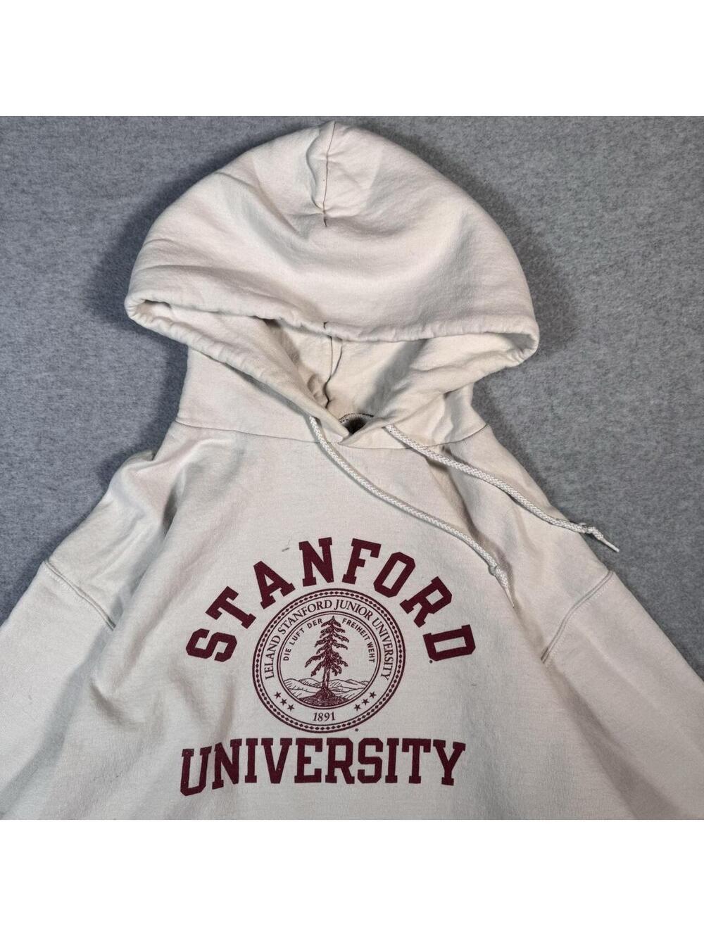 Y2K white Stanford Spellout hoodie